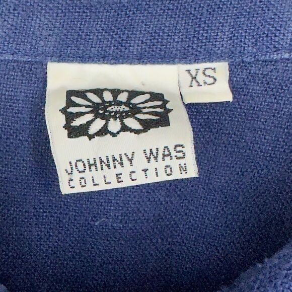 Johnny Was Collection - blue button down top - Picture 5 of 8